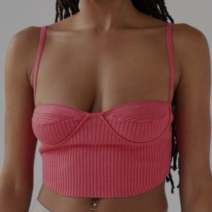 UO ribbed estella spaghetti strap sweater cami